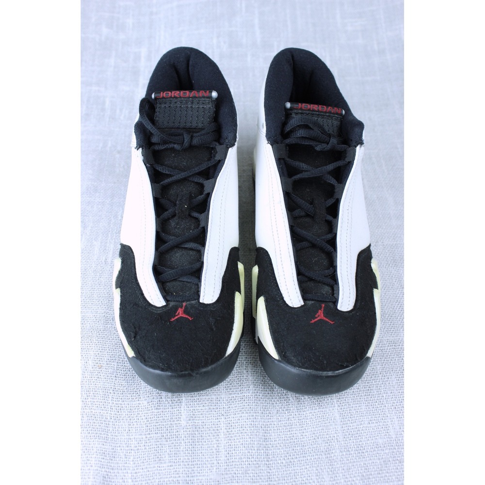 Air Jordan 14 Retro GS Black Toe White Black Varsity Red 654963-102 Size 6Y